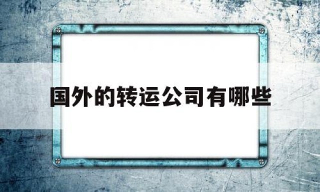 国外的转运公司有哪些